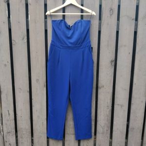 NWT Blue Strapless Jumpsuit